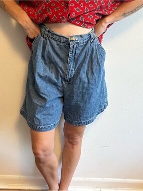 Faded Glory Light Blue High-Waist Denim Shorts